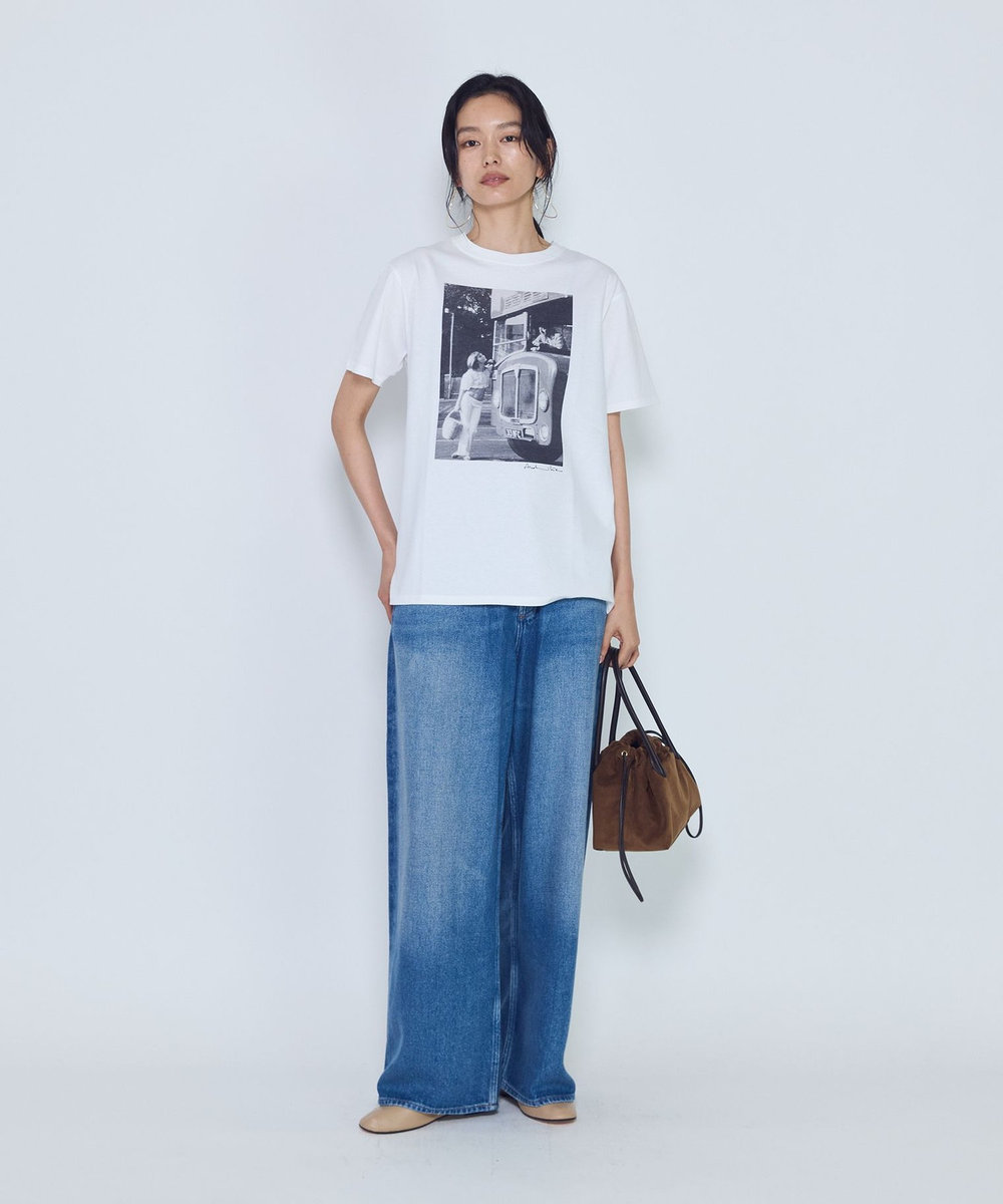 1er Arrondissement ＜COUTURE D'ADAM（クチュール ド アダム）＞“Jane&Serge with Double Decker"T-シャツ（Monochrome・White） ホワイト
