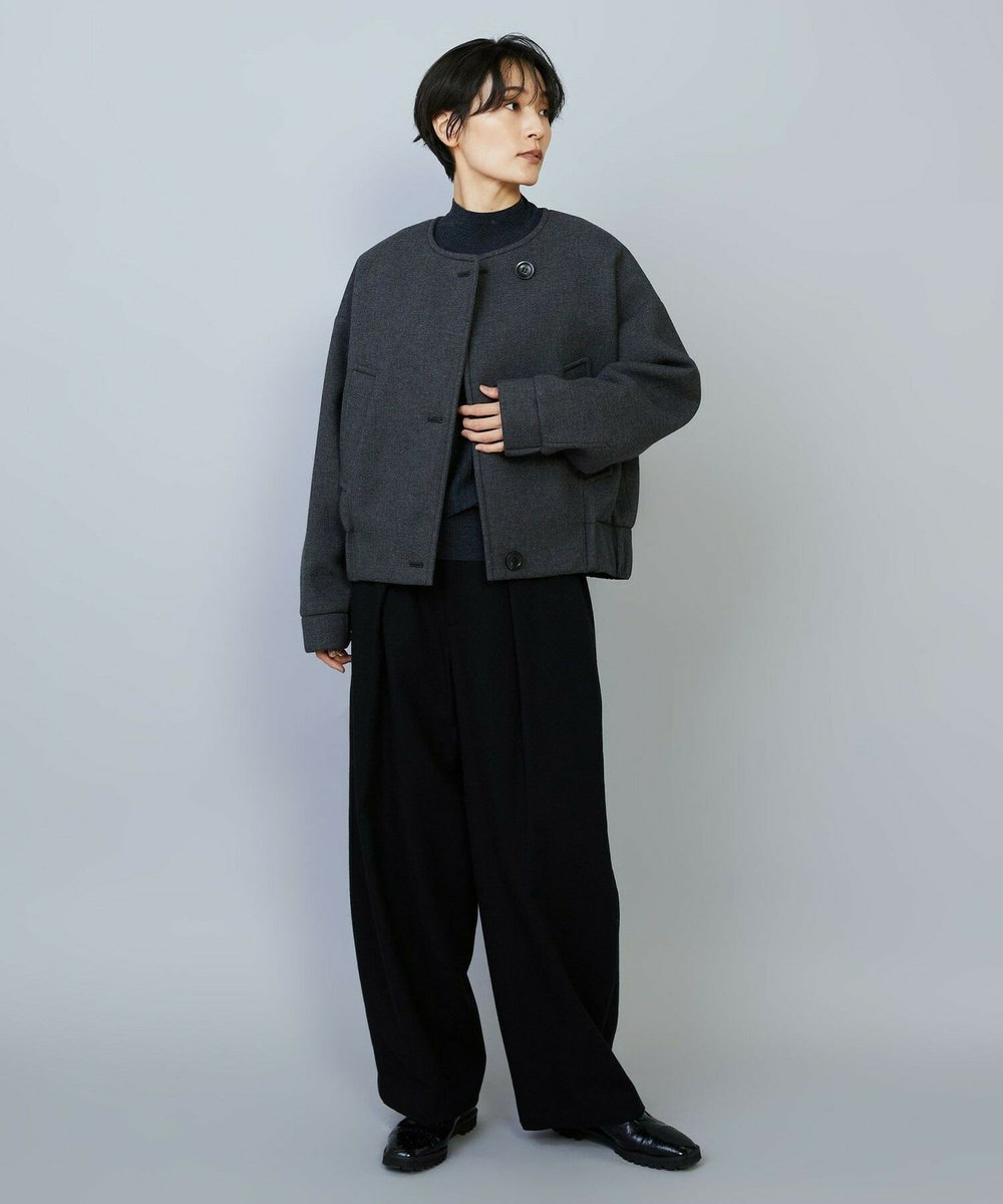 MOGA スポンディッシュボンディングショートコート チャコールグレー