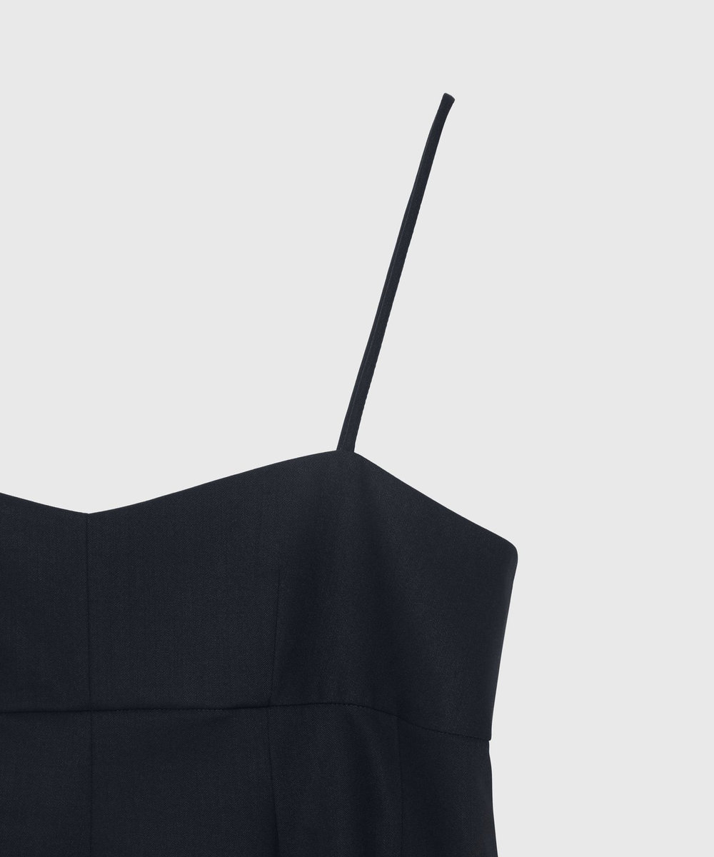 DÉPAREILLÉ WOOL NYLON GABARDINE BUSTIER / ウールナイロンギャバジンビスチェ ネイビー