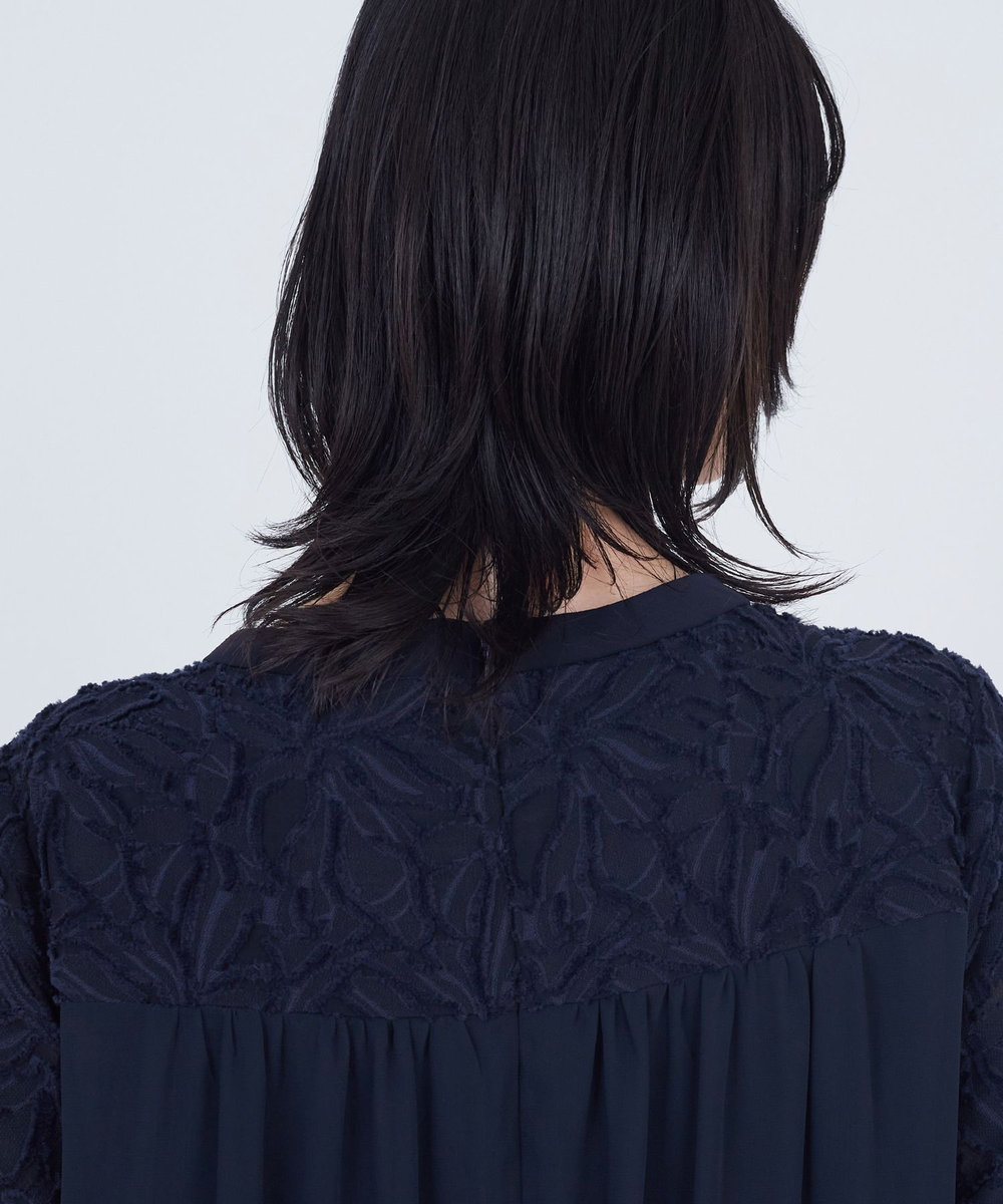 ADIEU TRISTESSE カットジャカードワンピース ネイビー