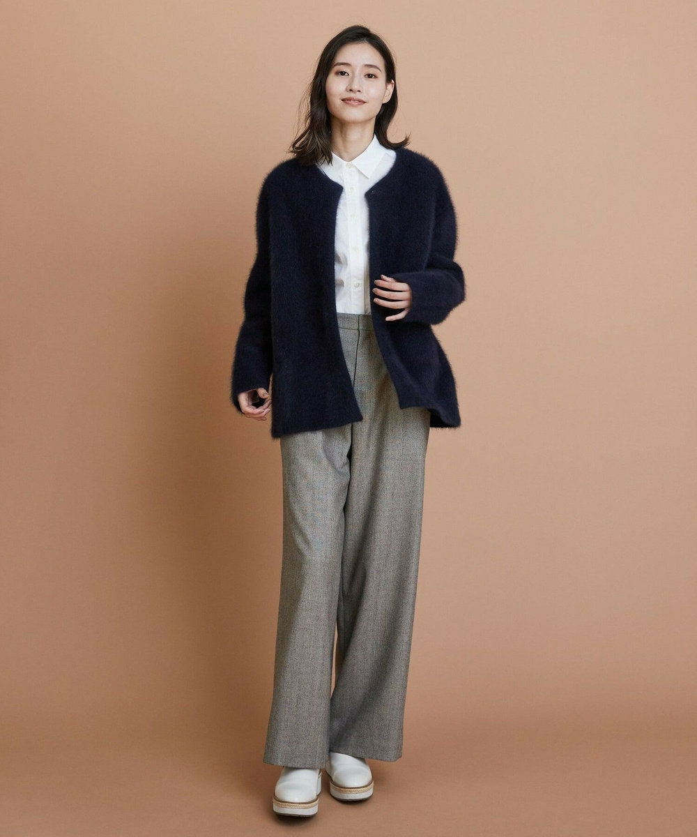 L'EQUIPE 100/2コットンブロードシャツ ホワイト