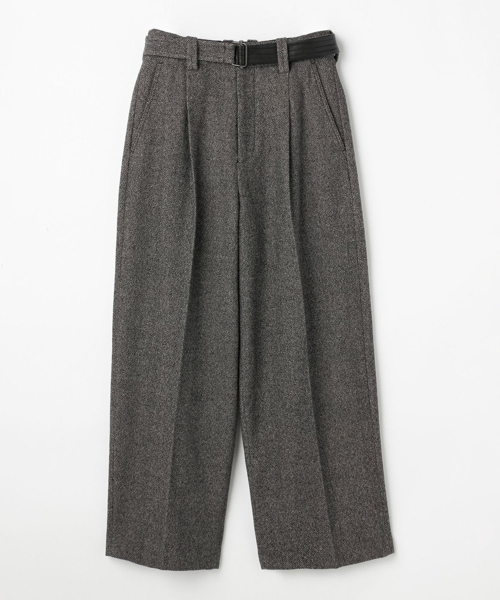 DÉPAREILLÉ WOOL SLUB BELTED PANTS / ウールスラブベルテッドパンツ グレー