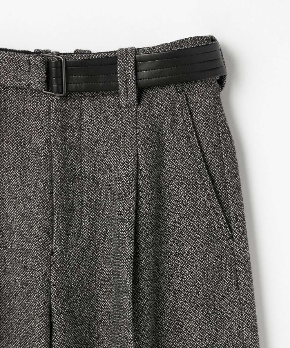 DÉPAREILLÉ WOOL SLUB BELTED PANTS / ウールスラブベルテッドパンツ グレー