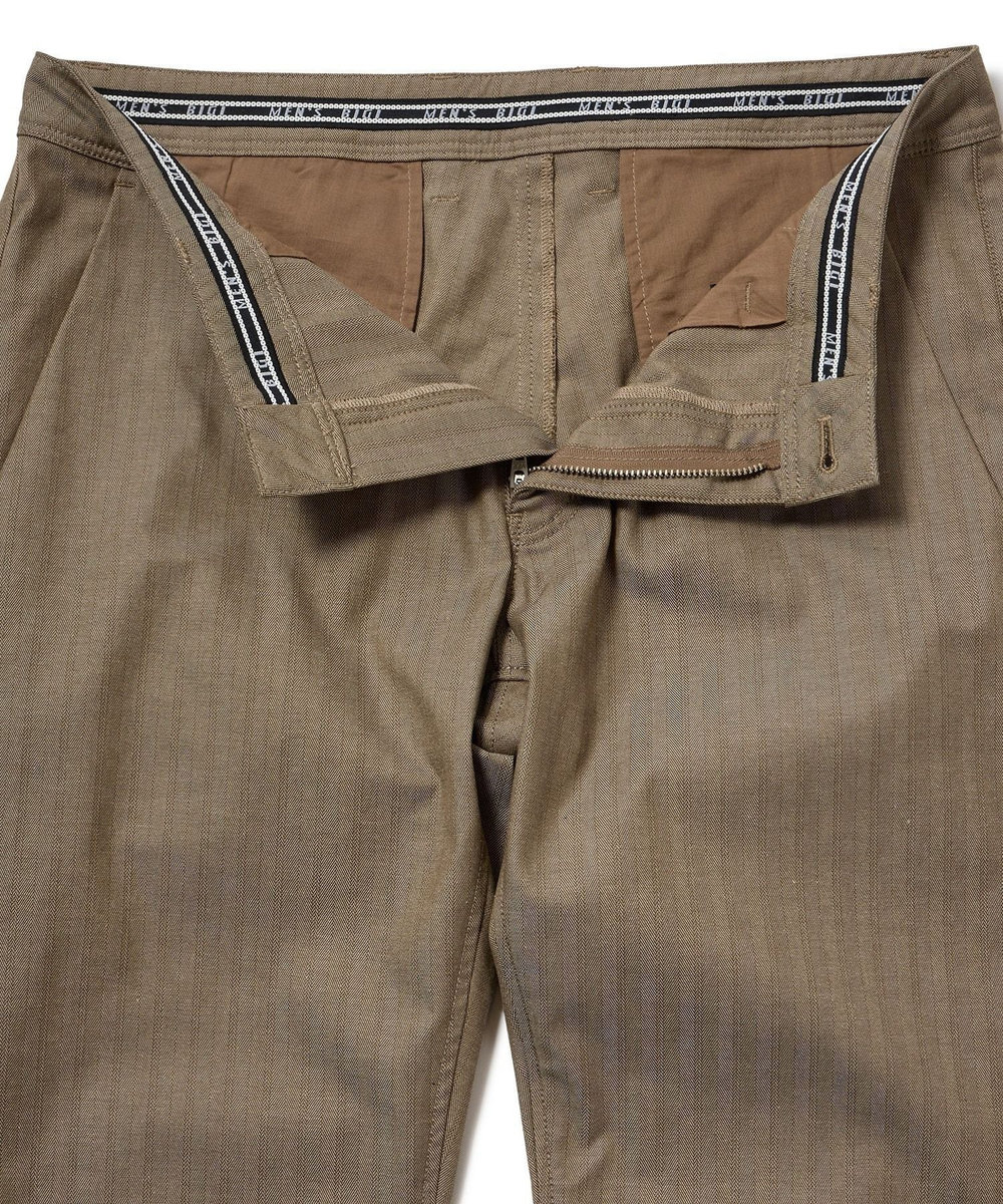 MEN'S BIGI ＜ON/OFF兼用＞シャドーヘリンボーンストレッチパンツ ベージュ