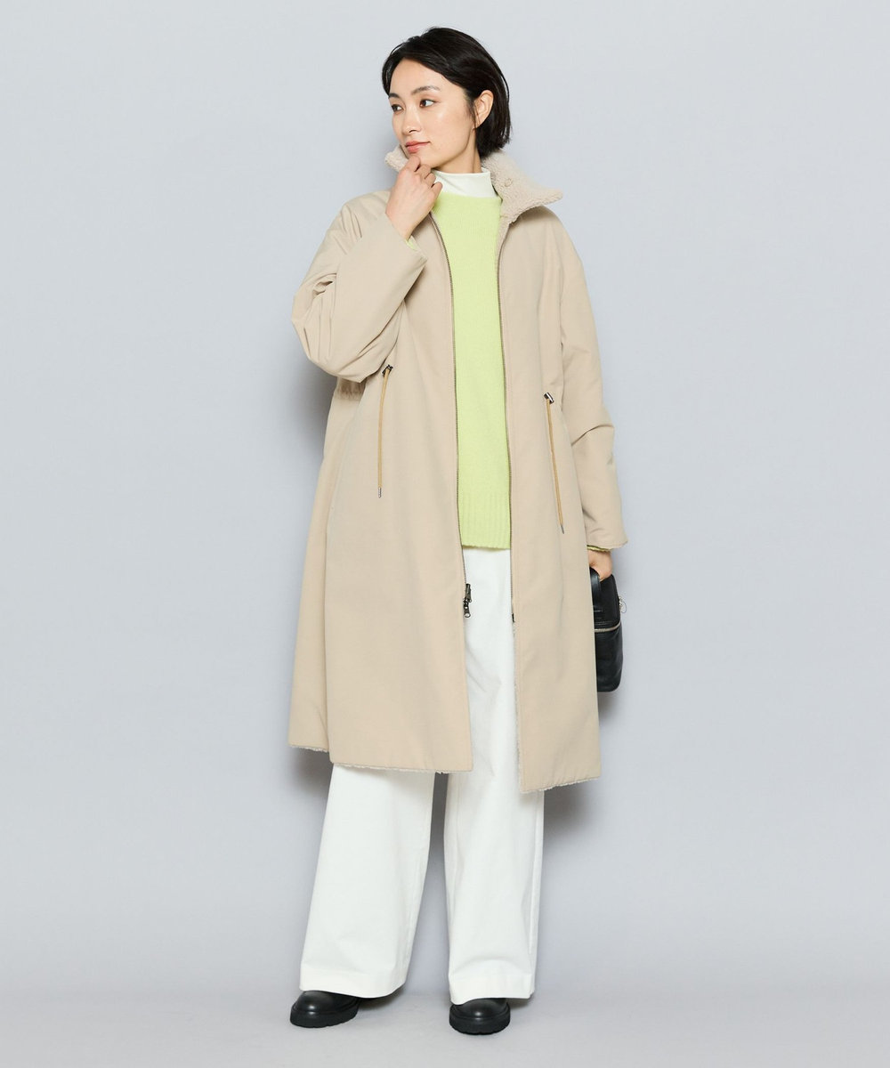 L'EQUIPE ボア×ウェザークロスコート ベージュ