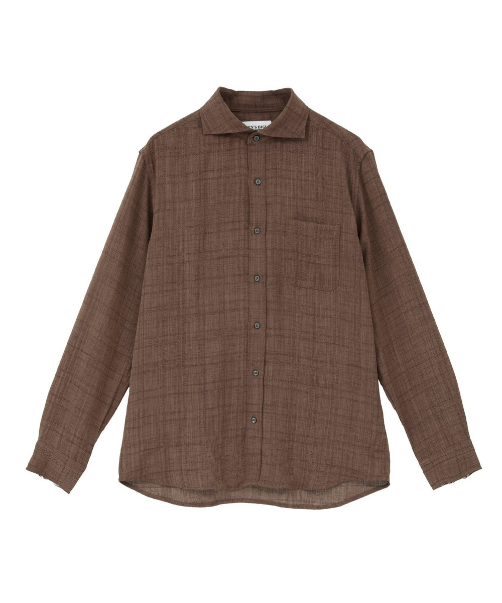MEN'S BIGI ドビージャガードチェックシャツ ブラウン