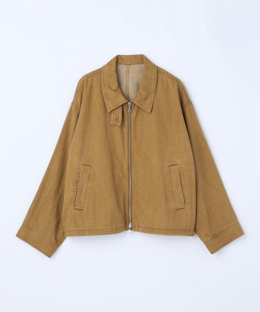 feerique Lサイズ（大きいサイズ） 【大きいサイズ】feerique カラーデニムジップブルゾン ブラウン