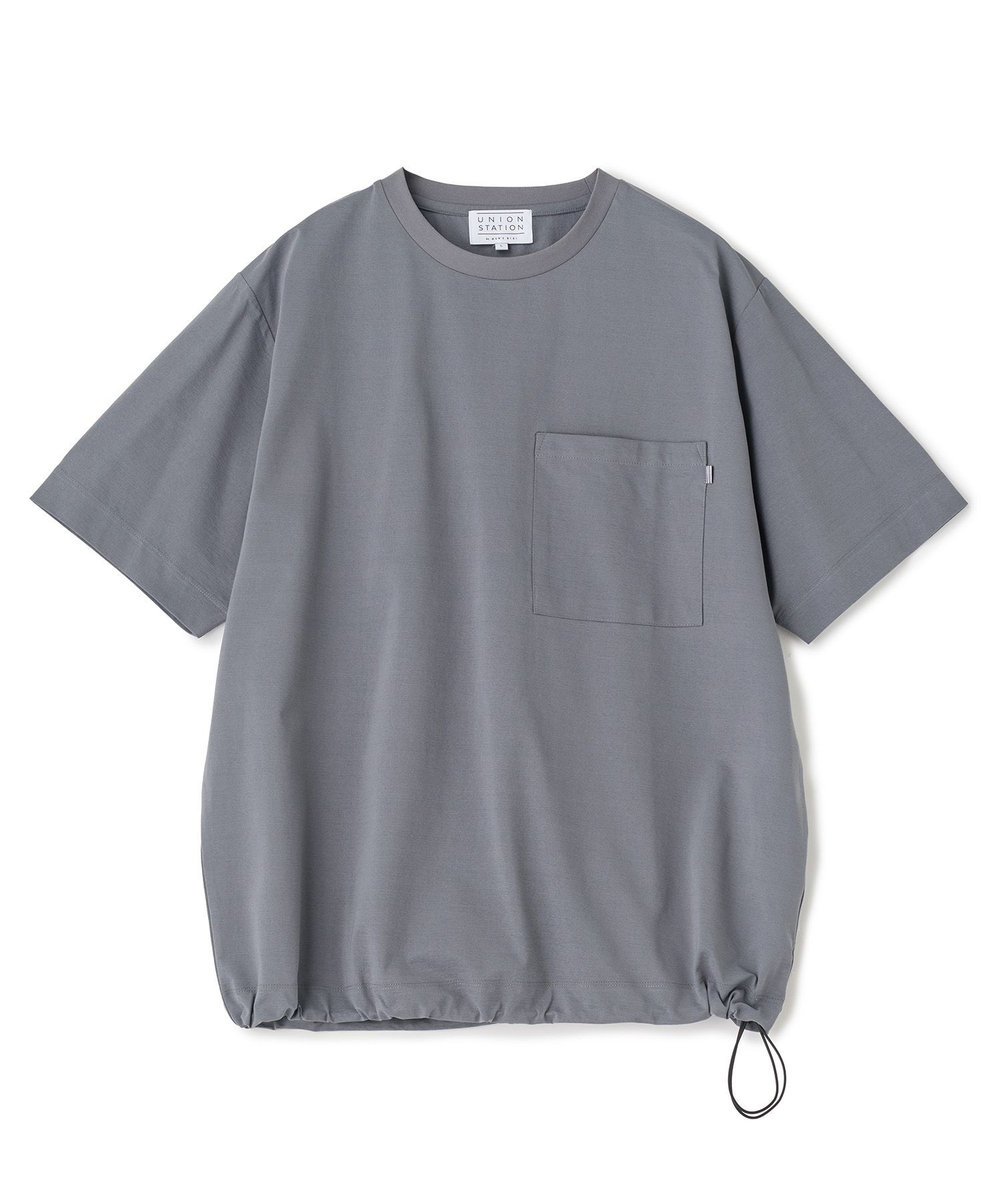 UNION STATION ペーパータッチドローコードTシャツ＜ストレッチ・速乾・マシンウォッシャブル・イージーケア接触冷感＞ グレー