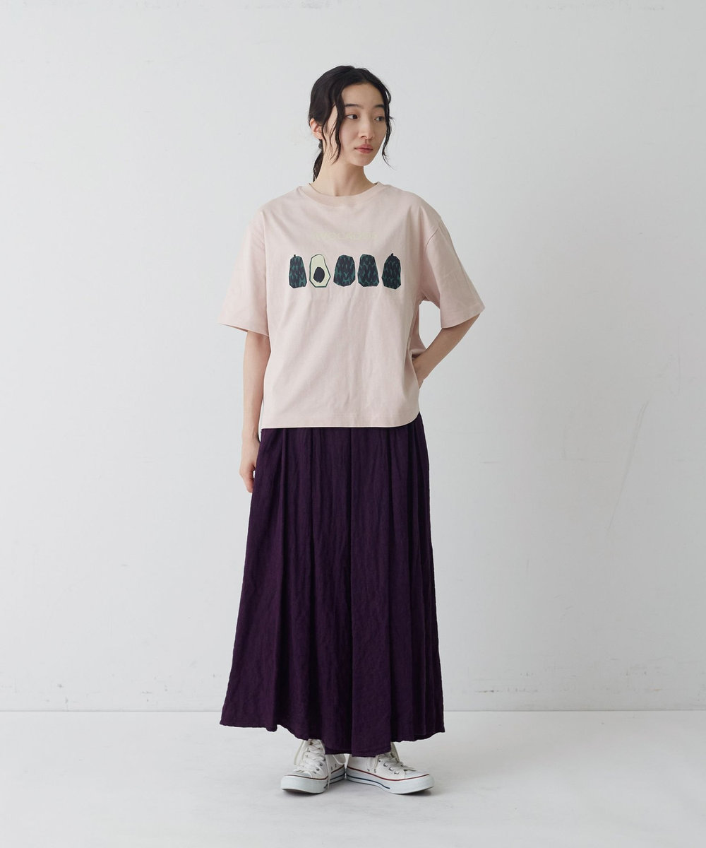 congés payés ADIEU TRISTESSE ベジタブルプリントTシャツ ピンク