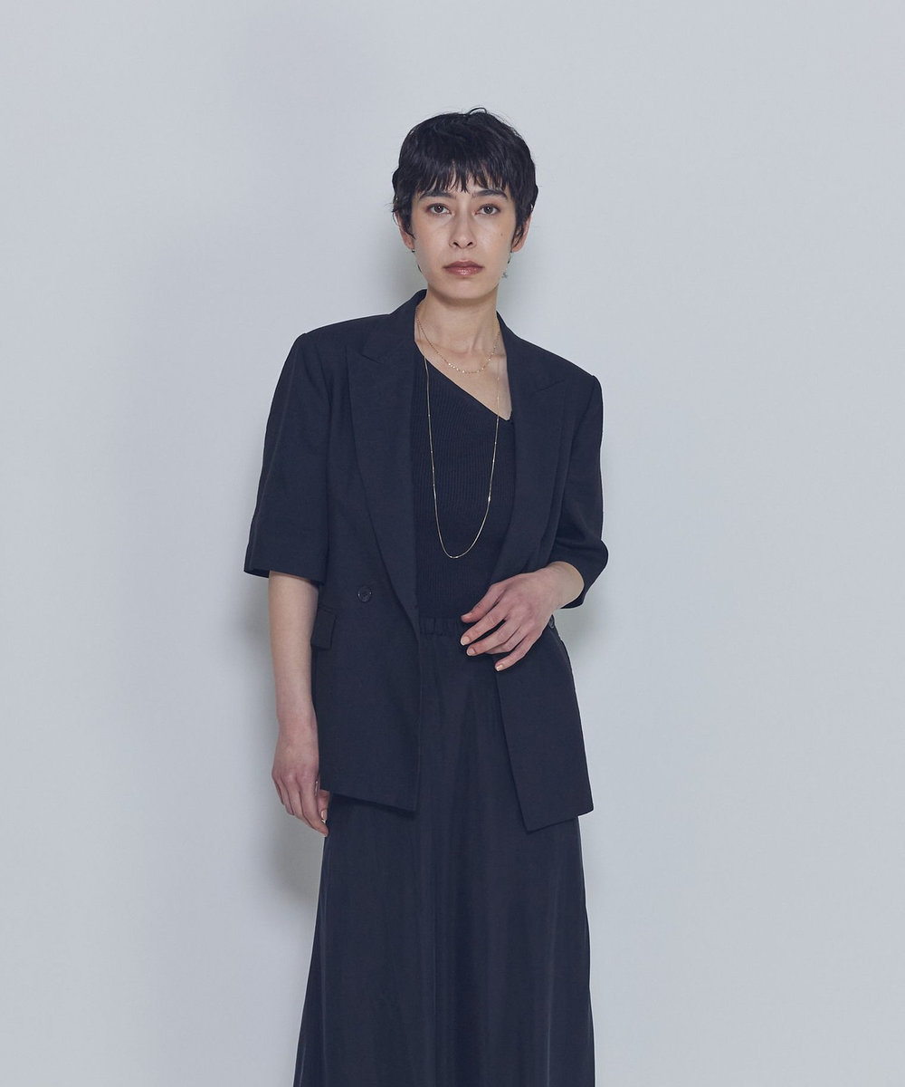 1er Arrondissement リネンビスコースジャケット ブラック