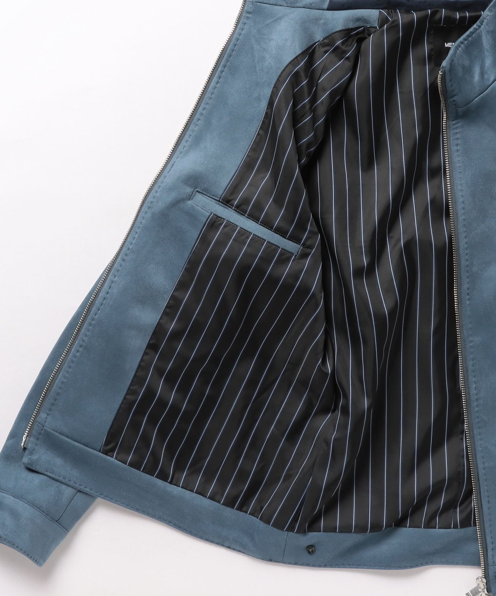 MEN'S BIGI フェイクスエードダンボールブルゾン ブルー