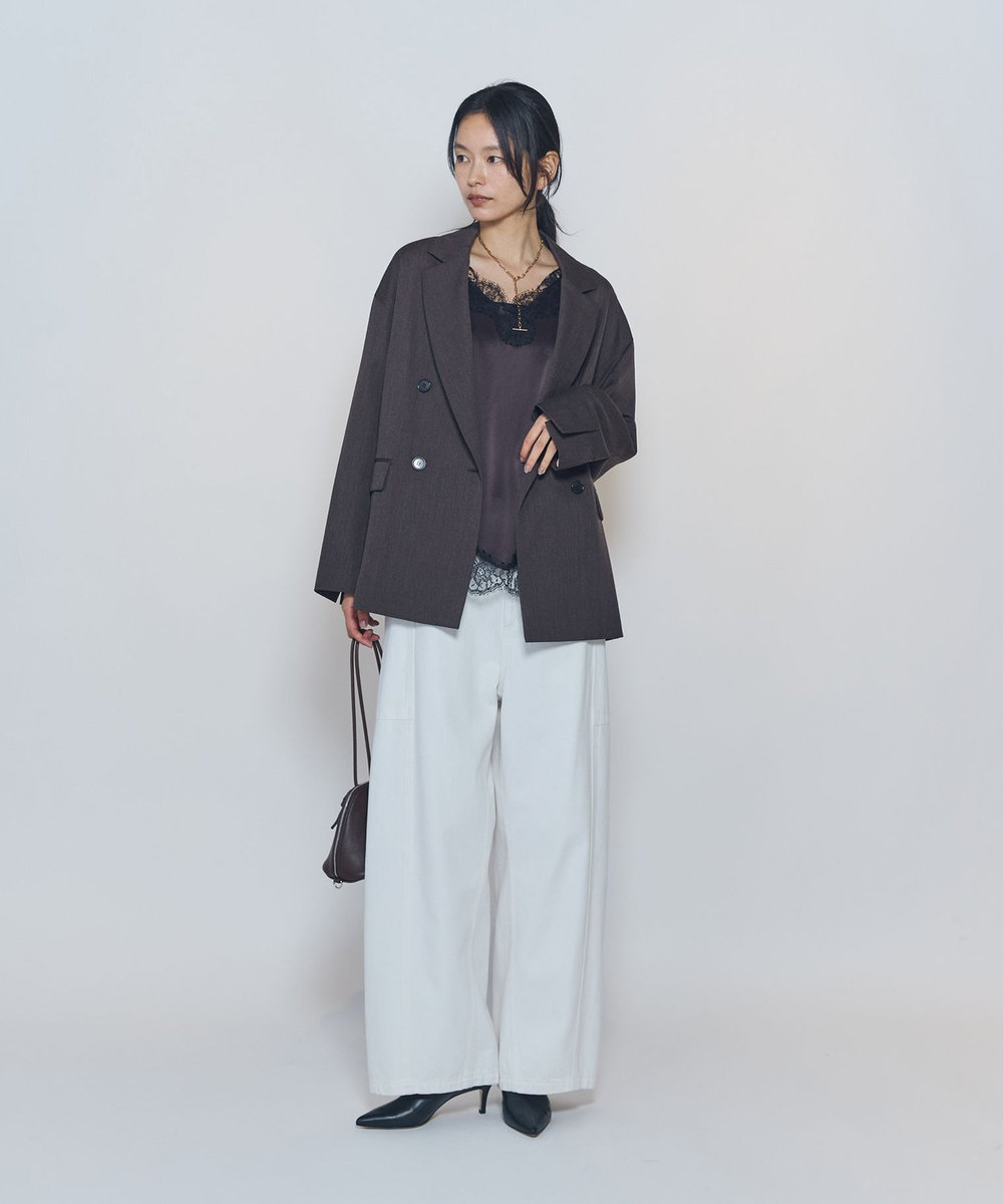 1er Arrondissement ウールリラックスジャケット ブラウン