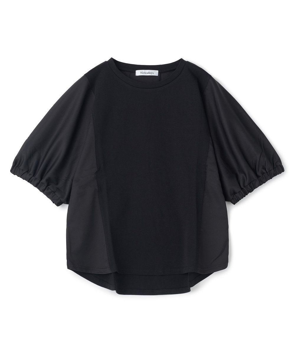 NOWADAYS 布帛ドッキングドルマンTシャツ ブラック