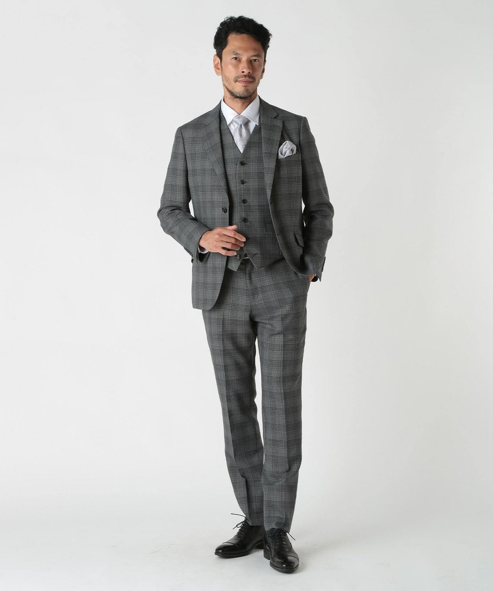 MEN'S BIGI ミックスヤーンブッチャーチェックジャケット グレー