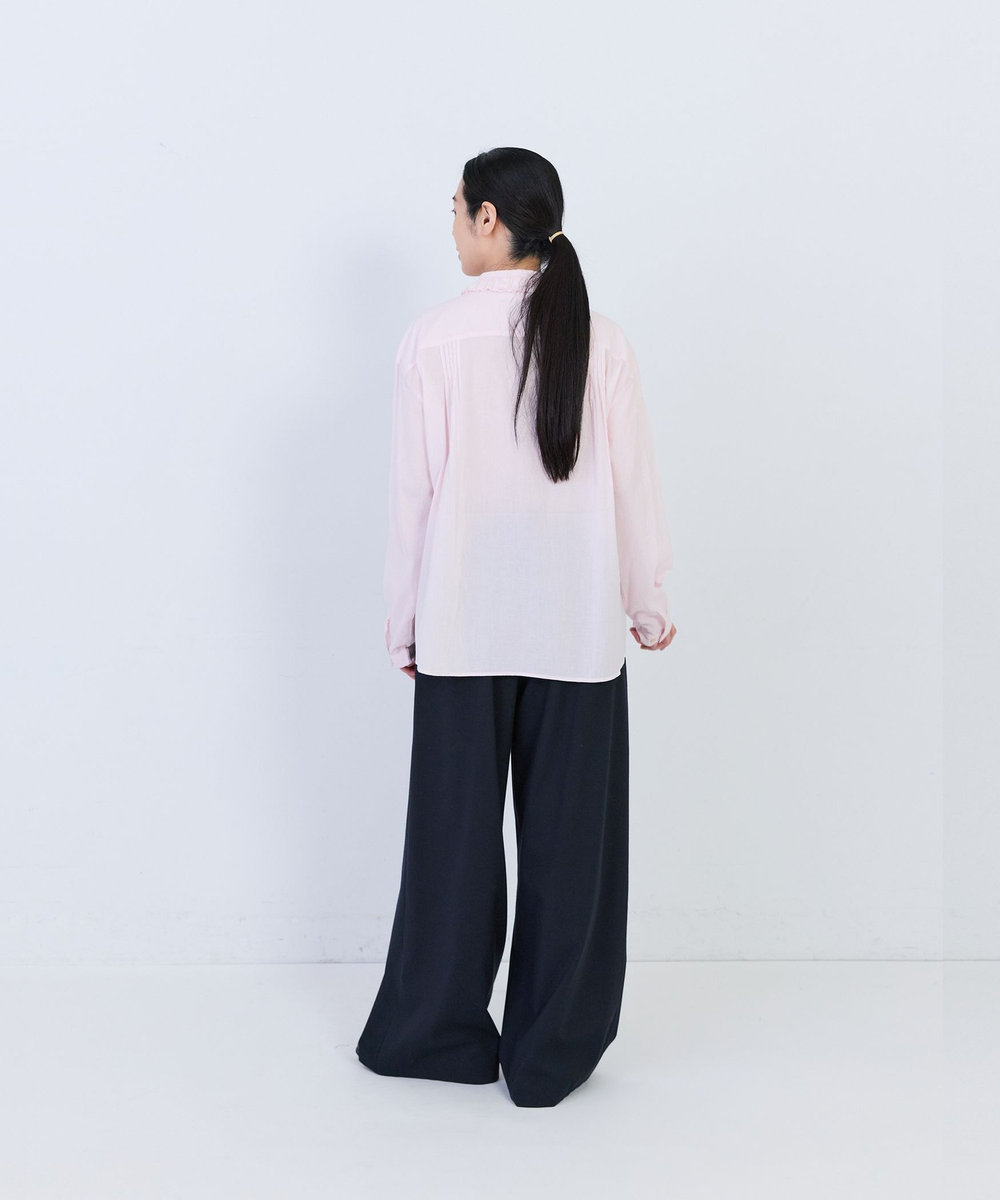 congés payés ADIEU TRISTESSE コトンボイルギャザーカラーブラウス ピンク