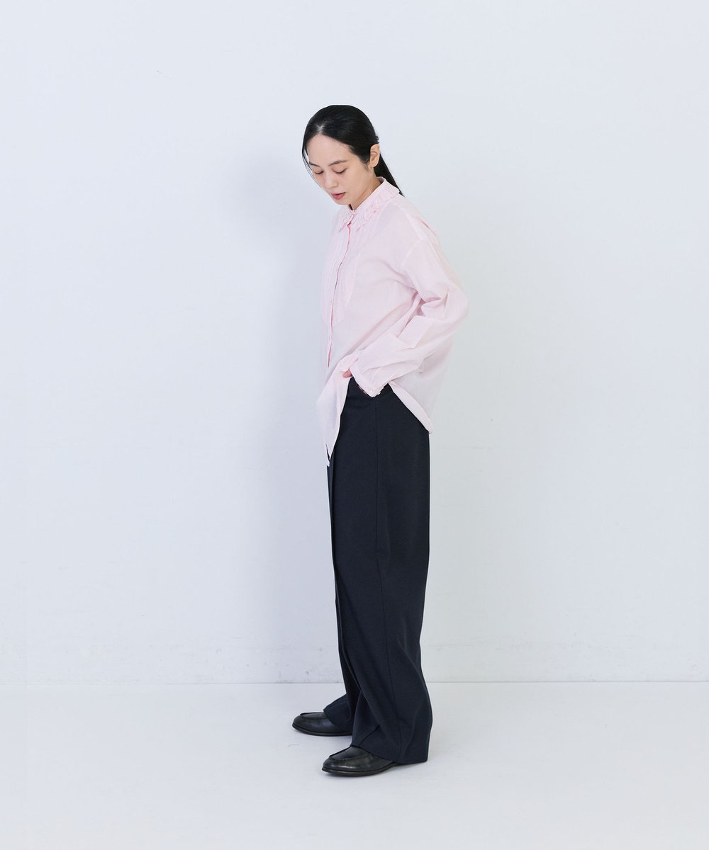 congés payés ADIEU TRISTESSE コトンボイルギャザーカラーブラウス ピンク