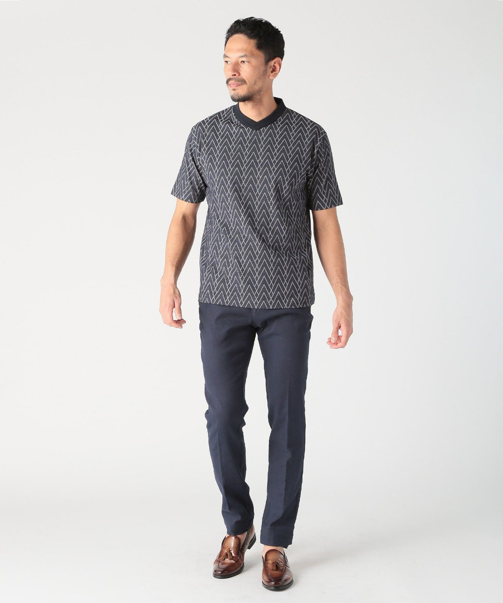 MEN'S BIGI リンクスジャガードVネックTEE ネイビー