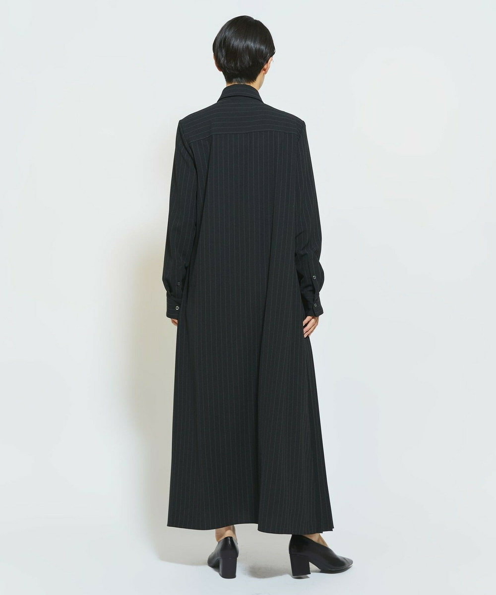 MOGA Collection MOGA Collection ストライプアシンメトリープリーツワンピース ブラック