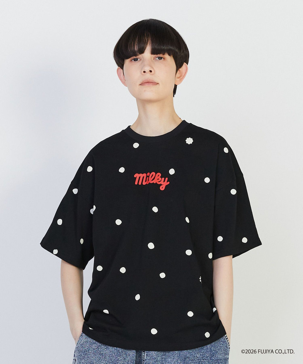 FRAPBOIS ミルキードットＴシャツ ブラック