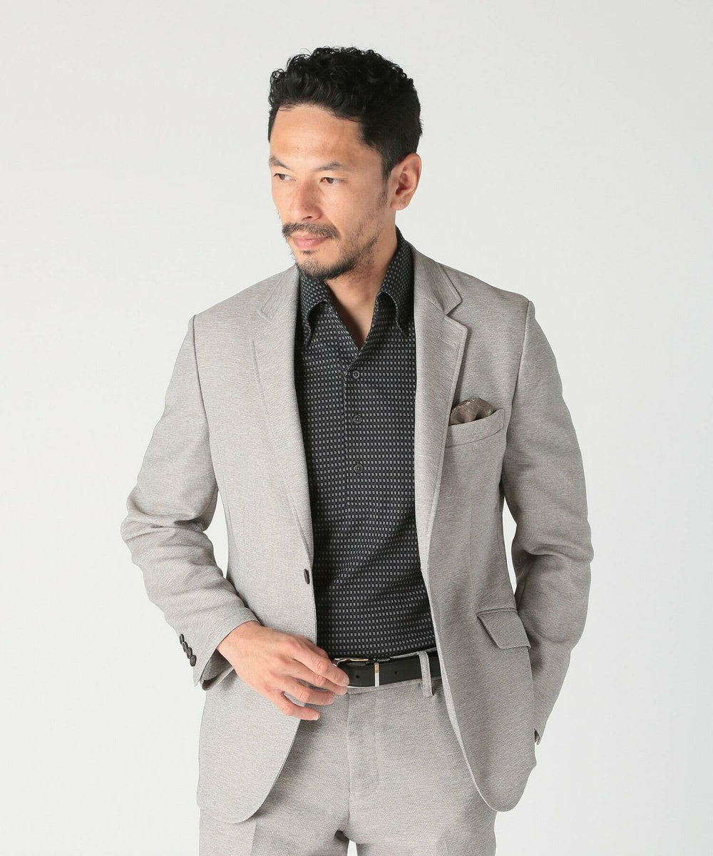 MEN'S BIGI 【ACTIVE TAILOR/アクティブテイラー】カラミメッシュストレッチジャケット<ストレッチ><通気性> ベージュ