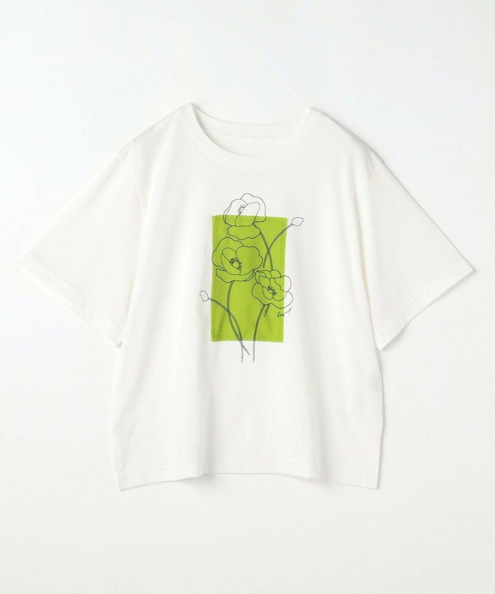 L'EQUIPE Lサイズ（大きいサイズ） 【大きいサイズ】オーバープリントTシャツ ホワイト