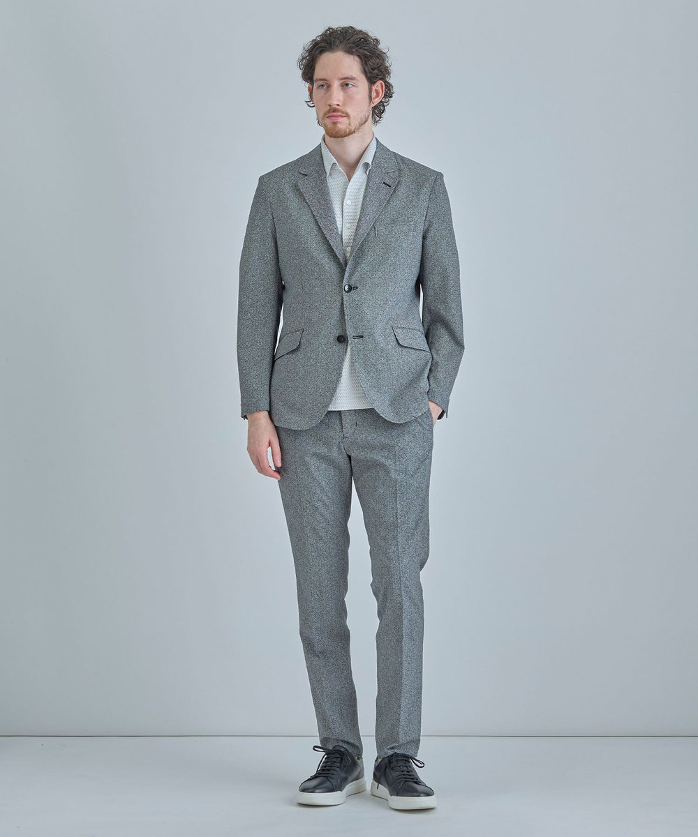 MEN'S BIGI 【ACTIVE TAILOR】ニットサッカーポロシャツ<COOL MAX/吸水速乾> グレー