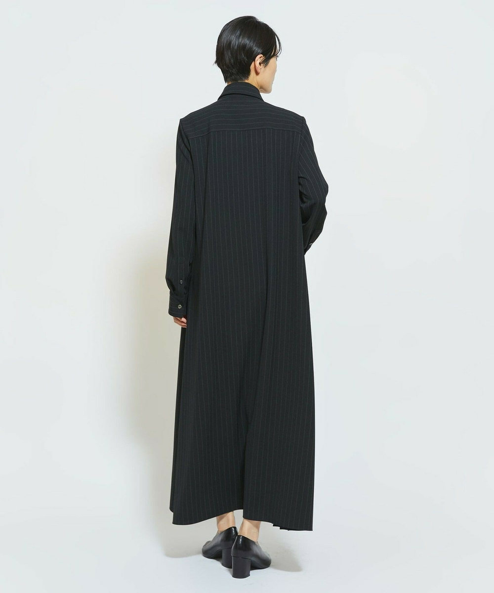 MOGA Collection MOGA Collection ストライプアシンメトリープリーツワンピース ブラック