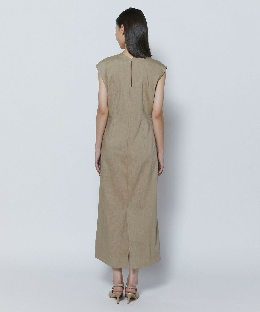 L'EQUIPE COUTURIER ファインリネンクロスワンピース モカ