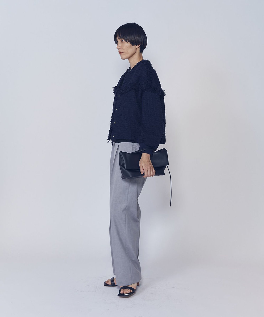 1er Arrondissement リングツイードブルゾン ネイビー