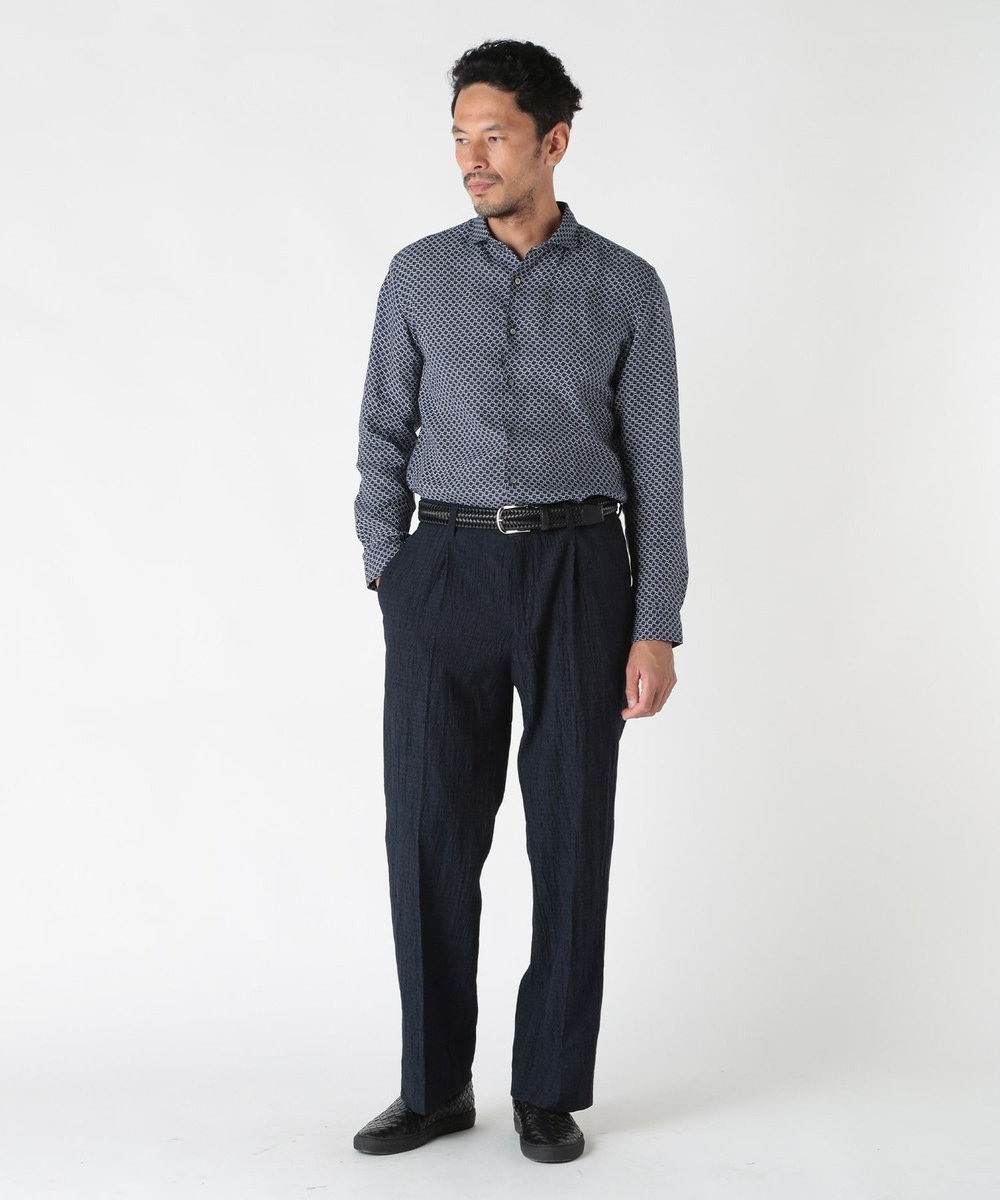 MEN'S BIGI 【CANCLINI/カンクリーニ】プリントショートポイントシャツ ネイビー