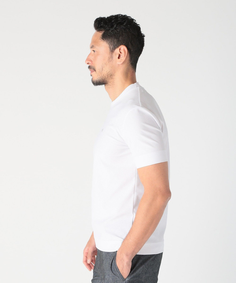 MEN'S BIGI 【COLE HAAN/コール ハーン】別注 ハニカムジャージ素材ジャケットTEE<抗菌/UVカット/4WAYストレッチ> ホワイト