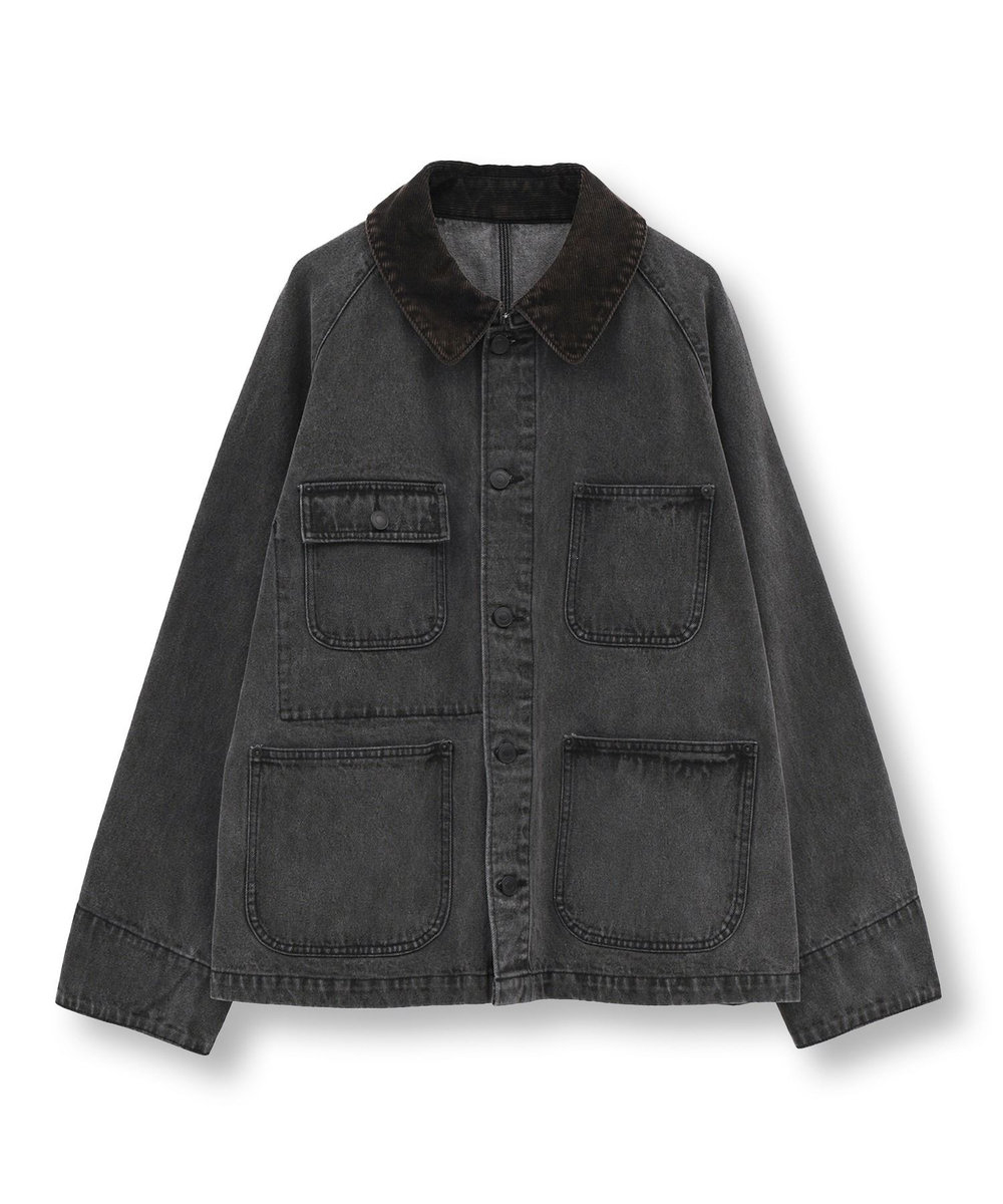 MEN'S BIGI デニムカバーオールジャケット ブラック