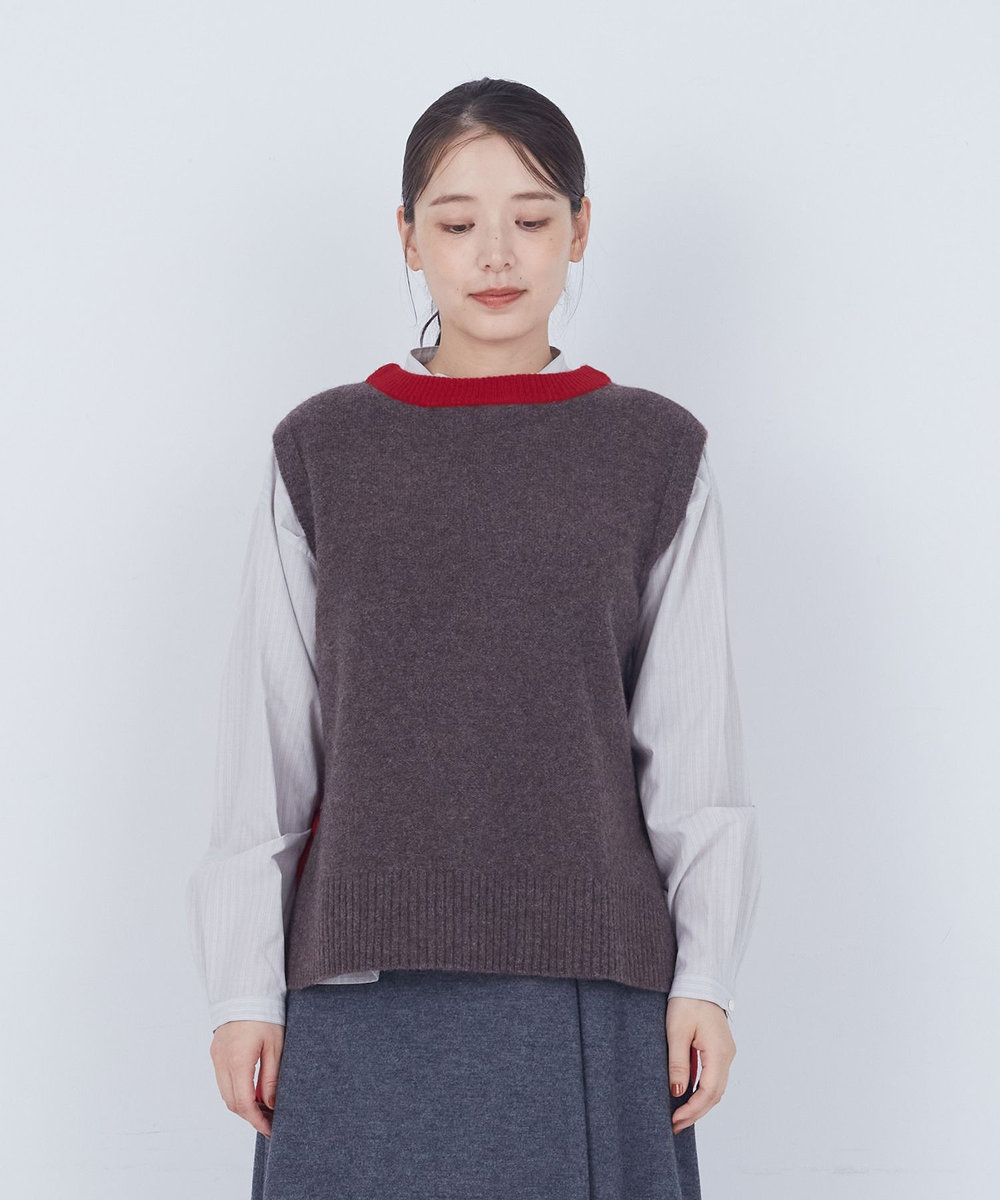 ADIEU TRISTESSE 【2way】AQUAウールカシミヤベスト レッド