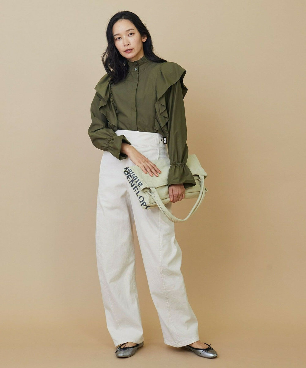 L'EQUIPE 【YOSHIKO KRIS-WEBB×L’EQUIPE】グログランタッサーブラウス カーキ