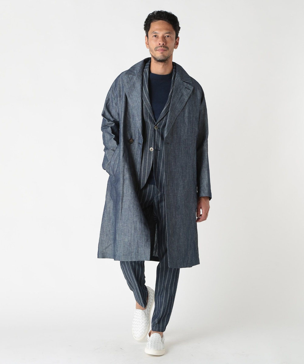 MEN'S BIGI 【Hevo／イーヴォ】コットンリネンシャンブレースプリングコート ネイビー