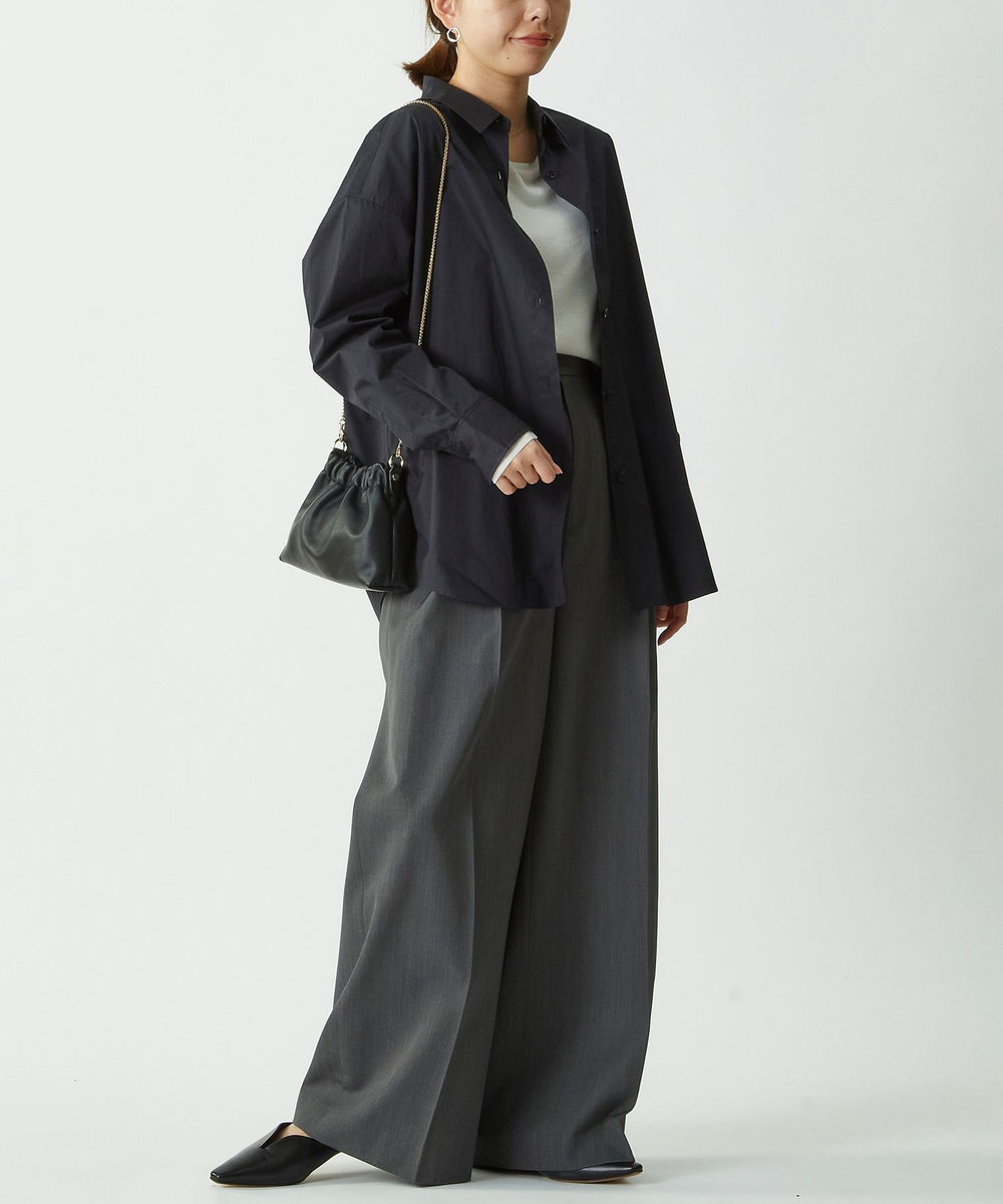 1er Arrondissement ハイポリコットンシャツ ダークネイビー
