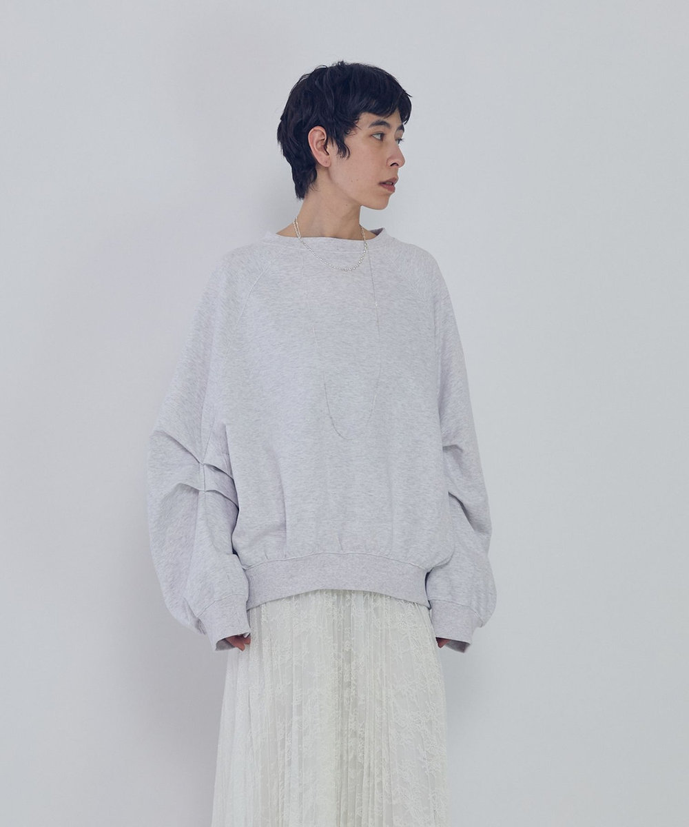 1er Arrondissement ＜COGTHEBIGSMOKE (コグ ザ ビッグ スモーク)＞“LEILA WIDE CUFF"スウェット ライトグレー