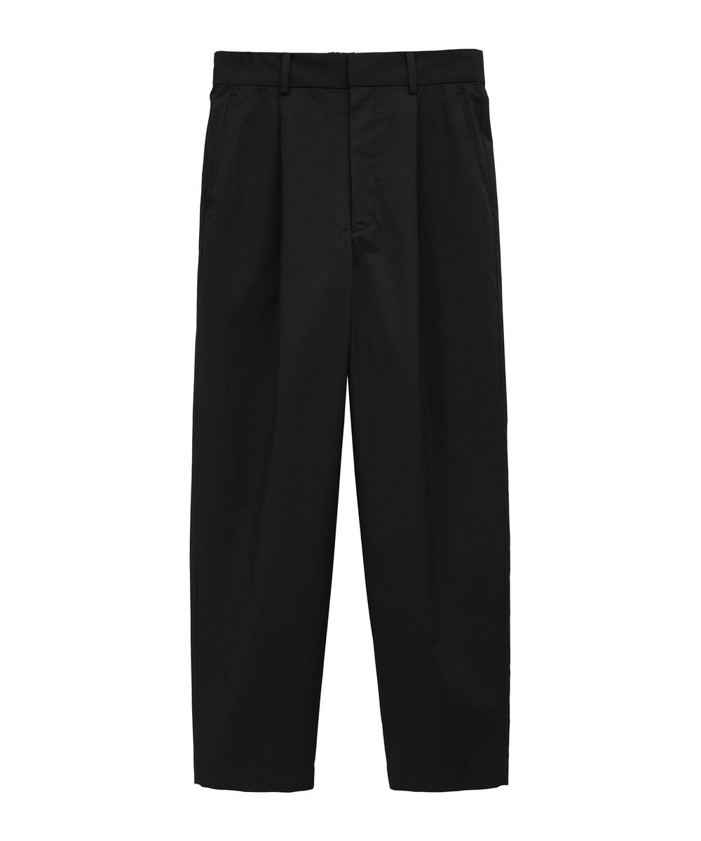1er Arrondissement コットンポリテーパードパンツ ブラック
