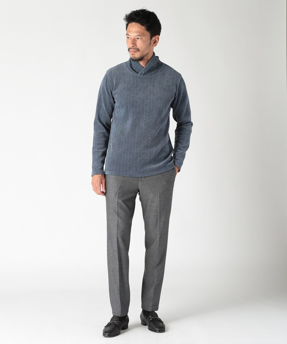 MEN'S BIGI 【ACTIVE TAILOR】ソフトサーモ混ツイードツイルパンツ ライトグレー
