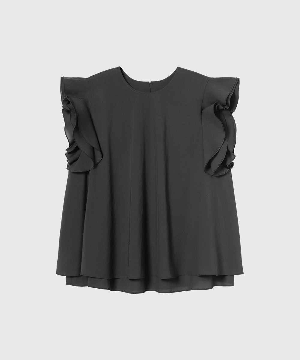 DÉPAREILLÉ 	RAYON LINEN SLEEVELESS BLOUSE / レーヨンリネンスリーブレスブラウス チャコールグレー