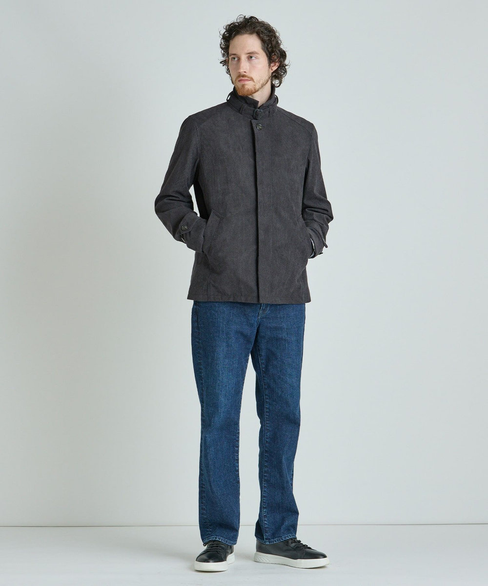 MEN'S BIGI ヘリンボーンプリント スタンドカラーブルゾン＜ストレッチ＞ グレー系その他