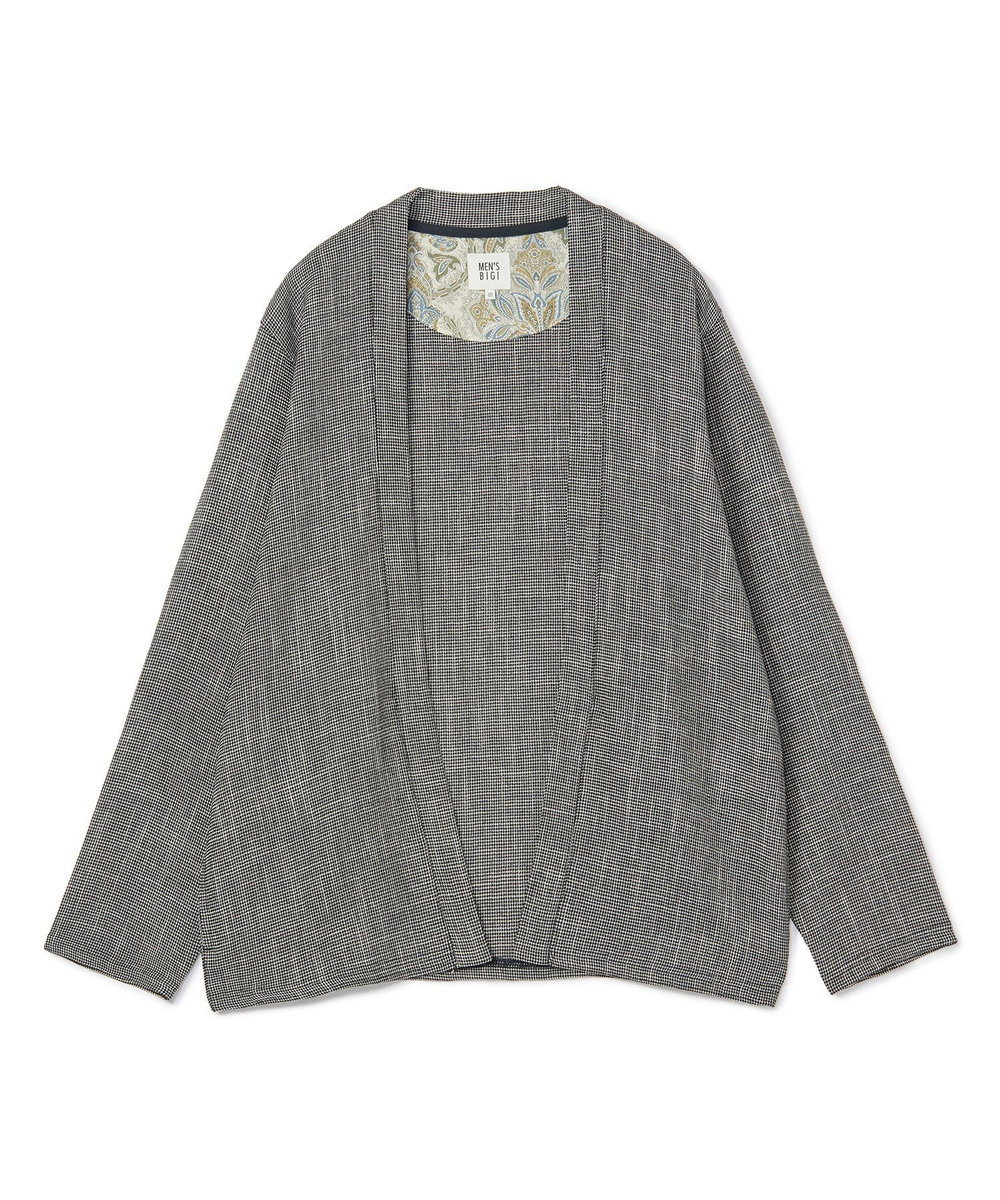 MEN'S BIGI トリッカーカラミ ノーカラーカーディガン ブラック