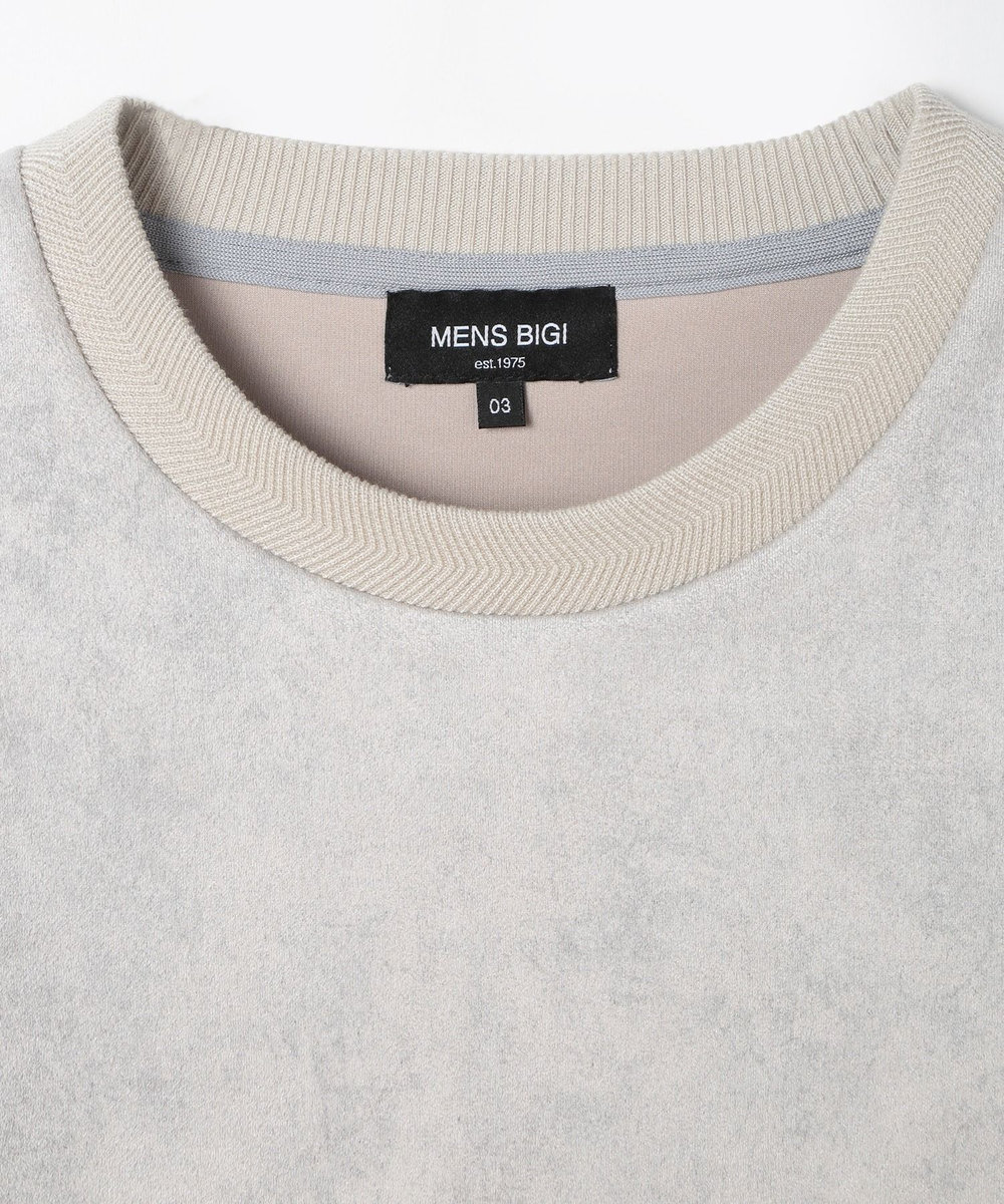 MEN'S BIGI ムラ柄プリントポンチカットソー ホワイト