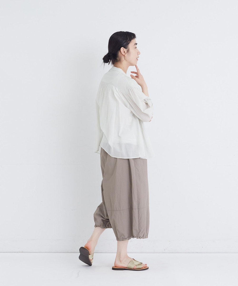 congés payés ADIEU TRISTESSE 【FAVE】インドコットンシャーリングブラウス ライトグレー
