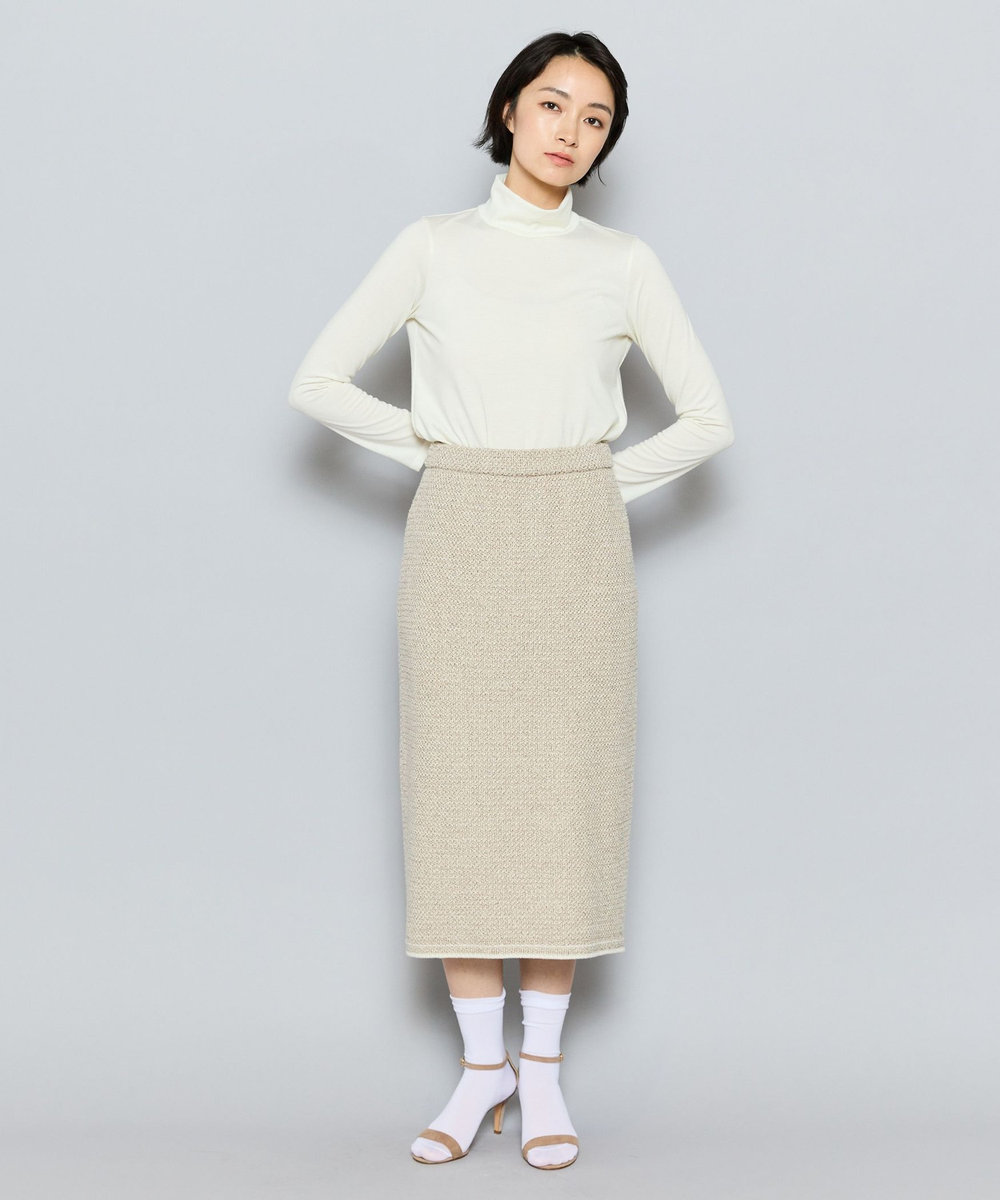 L'EQUIPE ツイードライクニットスカート ベージュ