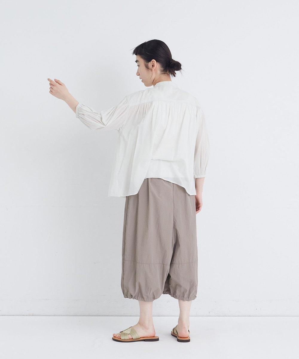 congés payés ADIEU TRISTESSE 【FAVE】インドコットンシャーリングブラウス ライトグレー