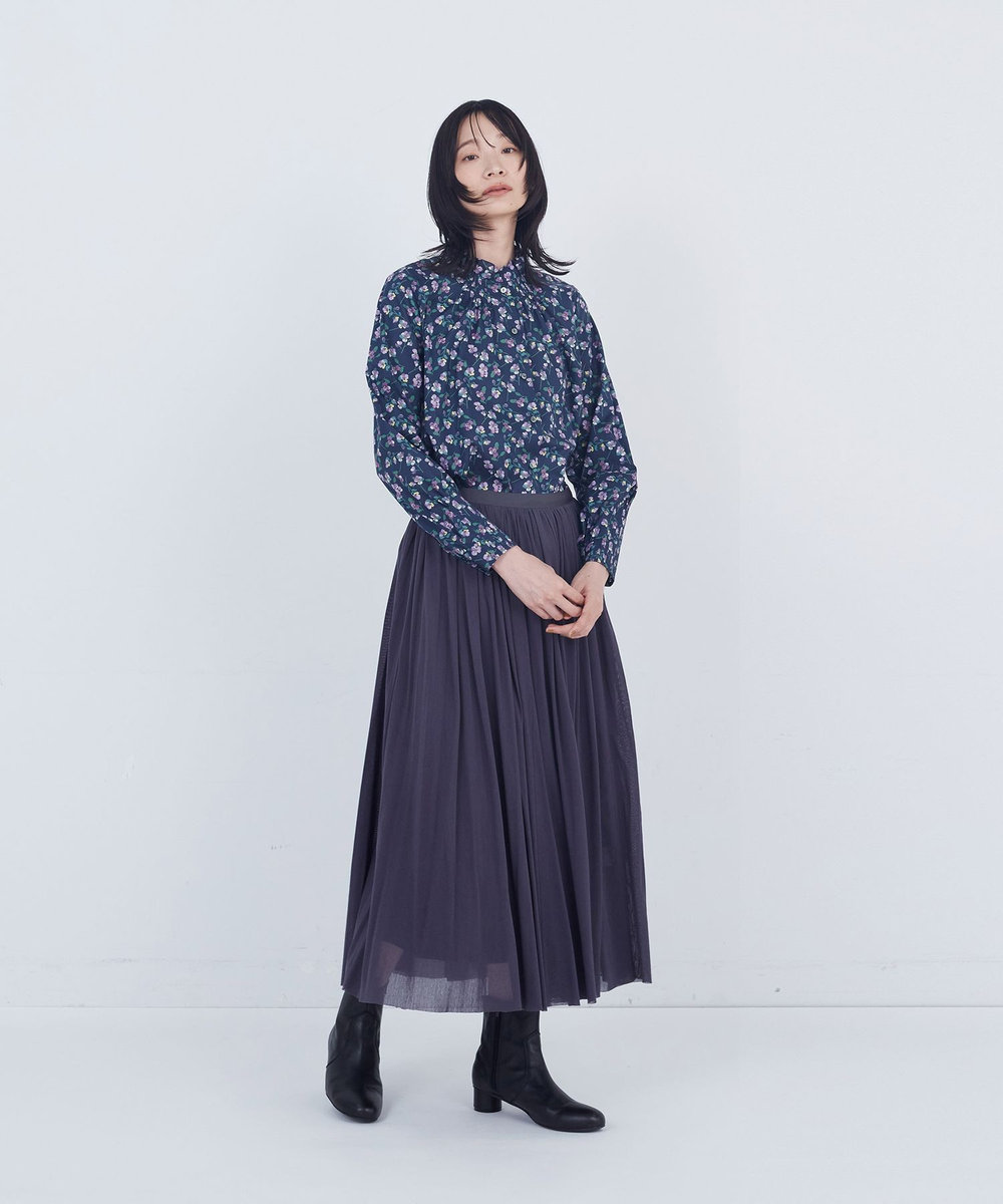 ADIEU TRISTESSE コットンチュールスカート ネイビー