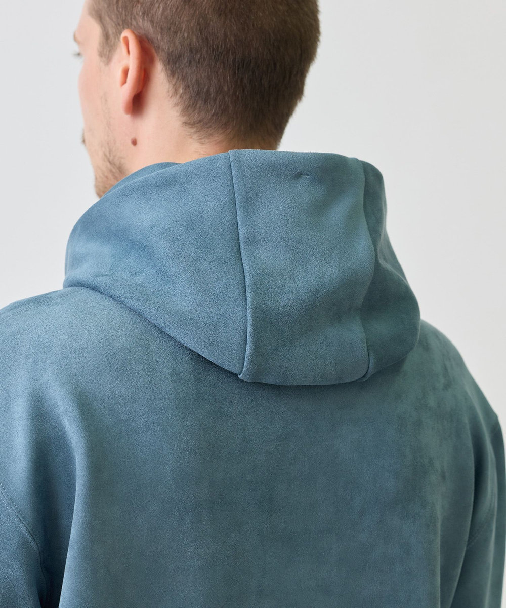 UNION STATION ビーガンスエードポンチフーディ ライトブルー