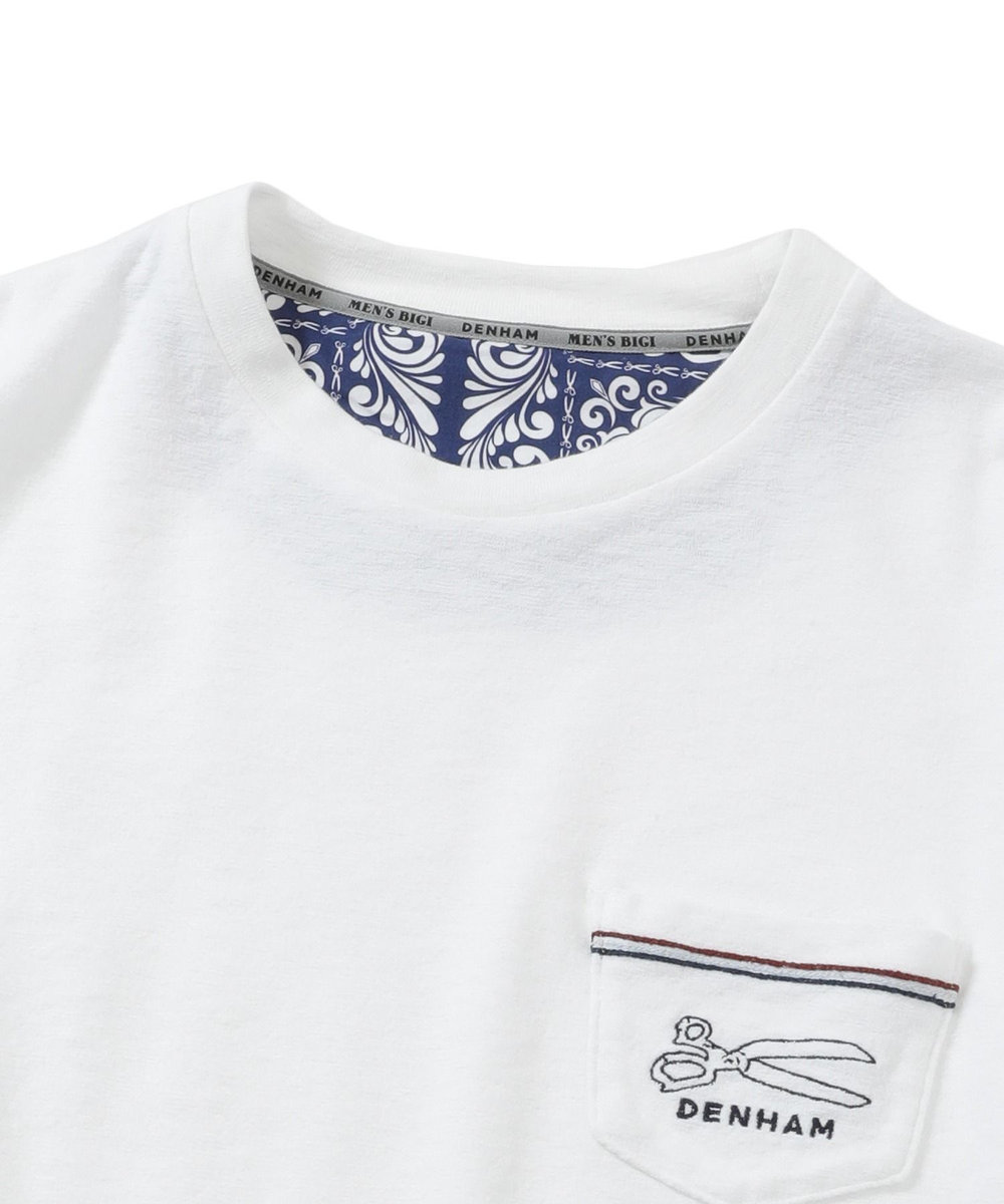 MEN'S BIGI 【DENHAM/デンハム】オーガニック ミニパイルポケットＴシャツ ホワイト