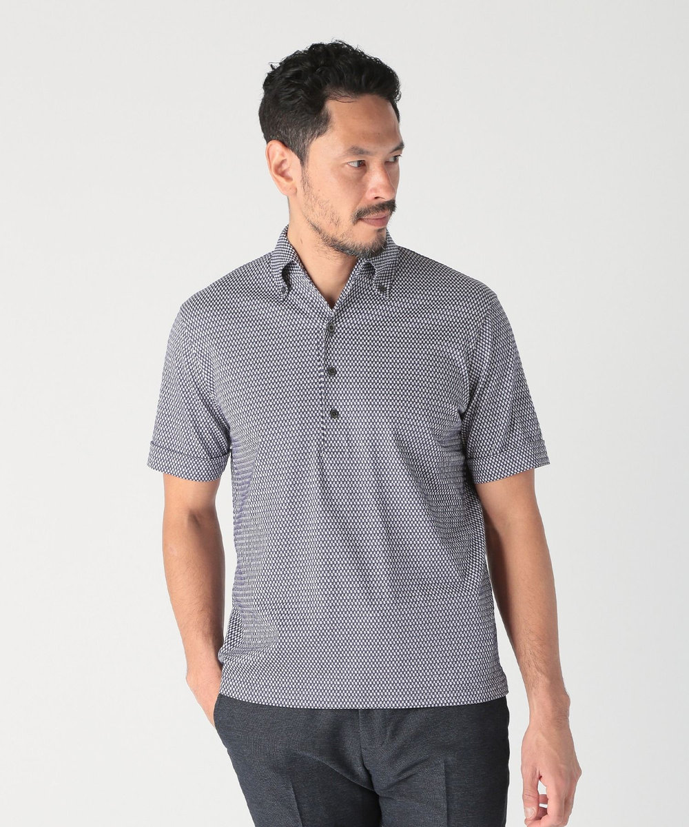 MEN'S BIGI 【ACTIVE TAILOR】サッカー織りポロシャツ<COOL MAX/吸水速乾> ブルー